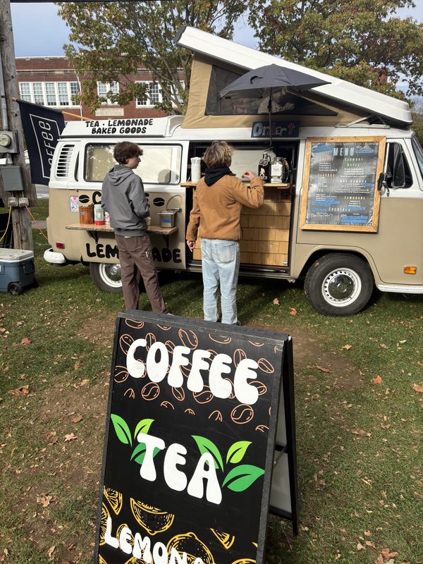 Customers at the VW coffee van on the Parade Grounds